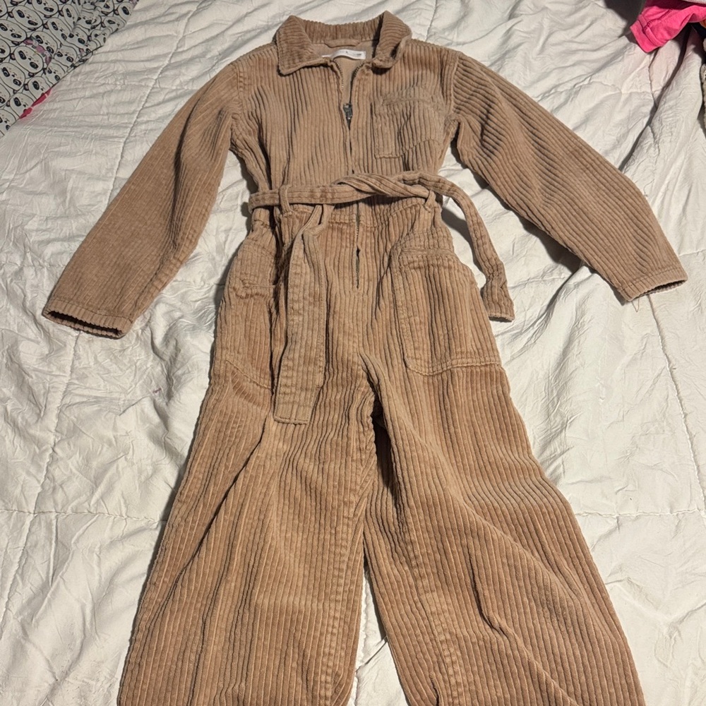 Zara Beige Corduroy Romper
